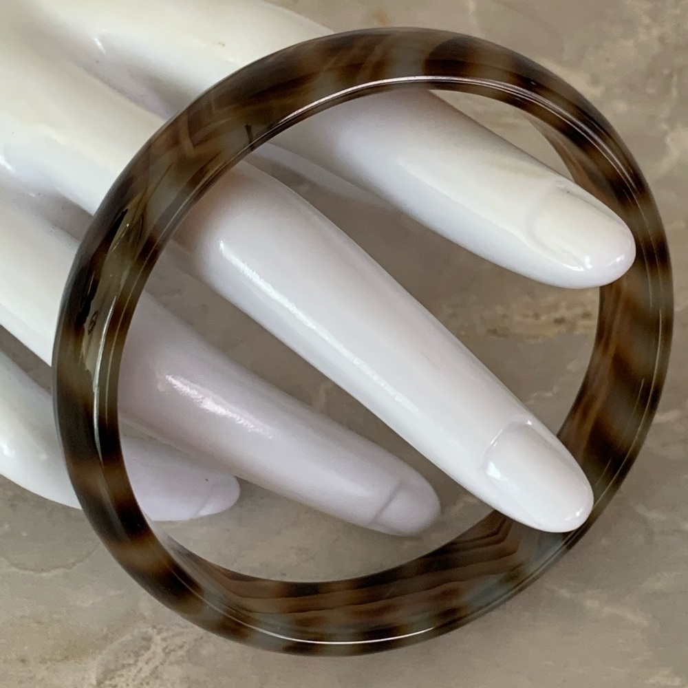 Chalcedony Agate Patterned Bangle Bracelet - image 6